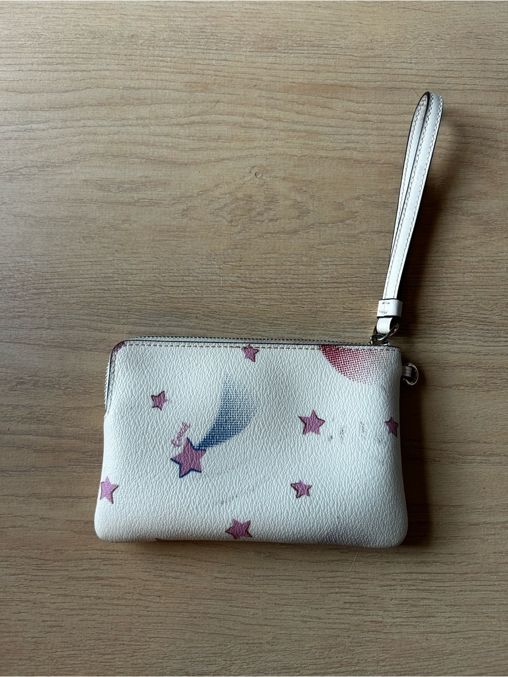 Coach White Leather Disco Star Print Wristlet - Picture 4 of 8
